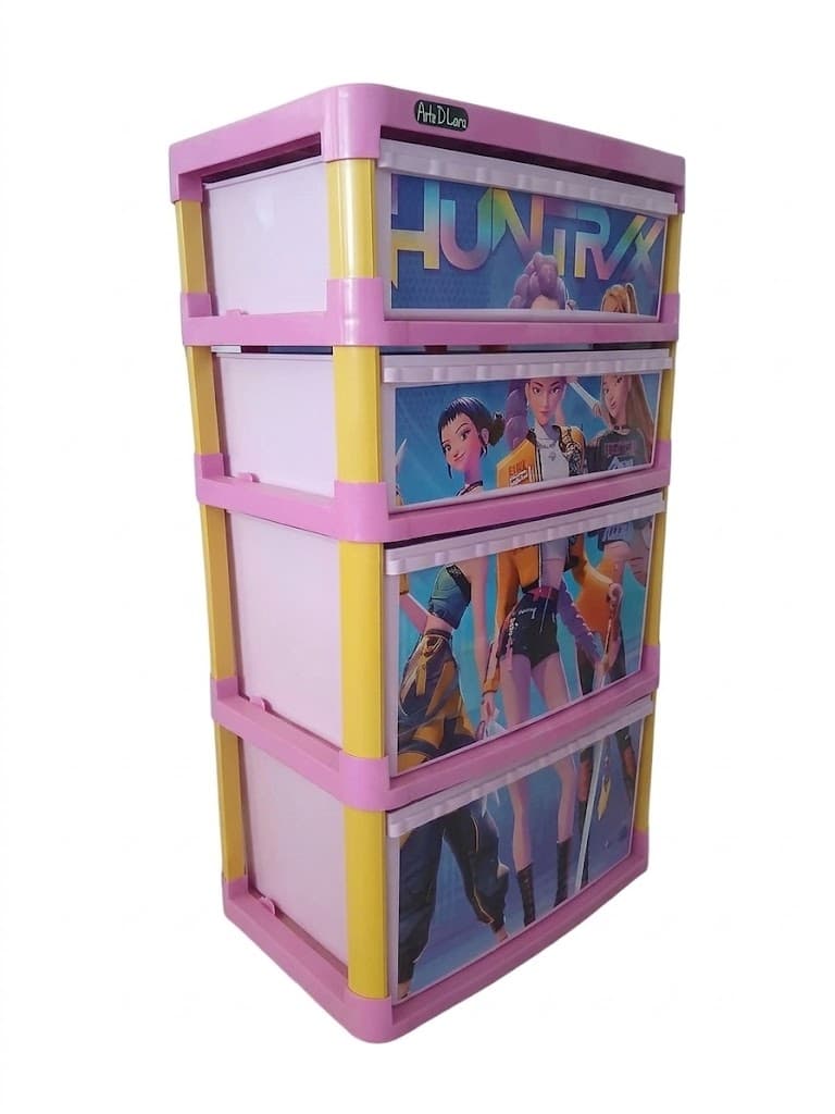 CAJONERA DE PLASTICO COMBINADA ROSA, imagen 2