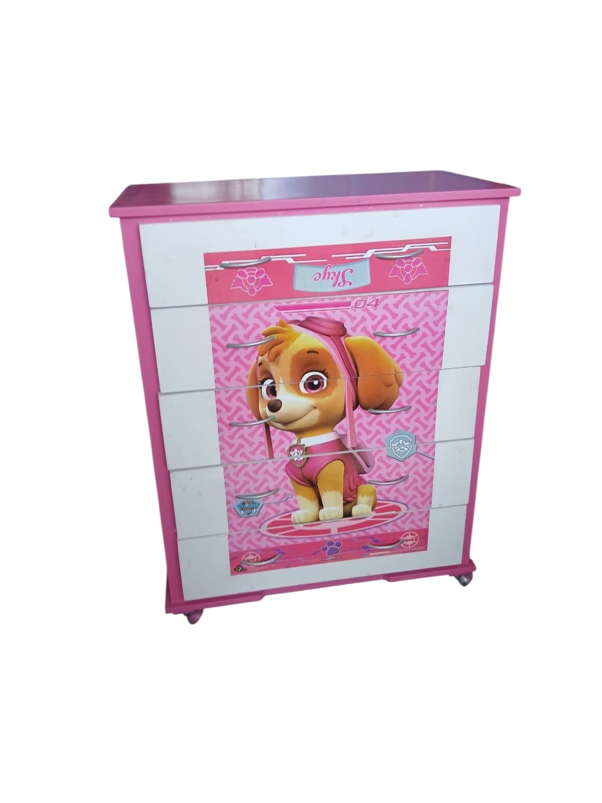 CAJONERA INFANTIL ROSA CON ESTAMPADO